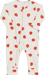Macacão de Bebê Malha Zíper estampado Tomates Cerejas