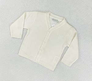 Blusa Infantil de Tricô para Meninos Aberta Off White