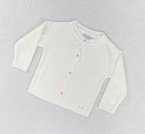 Blusa Infantil de Tricô para Meninas Aberta Off White