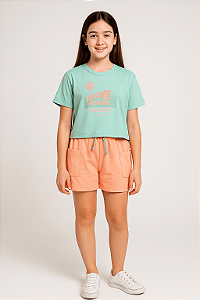 Conjunto Juvenil Feminino de Verão Shorts Moletinho