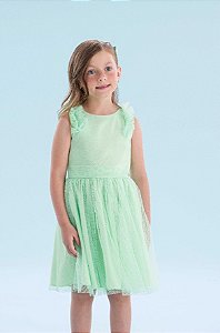 Vestido de Festa Infantil da Mon Sucré Tule Verde