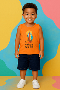 Regata Infantil Masculina Malha de Algodão