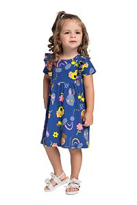 Vestido Infantil da Bee Loop Soltinho Colorido Manga