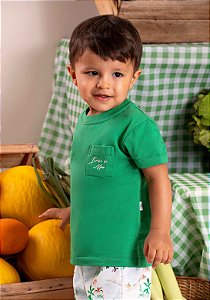 Conjunto de Bebê e Infantil Masculino com Bermuda Tactel