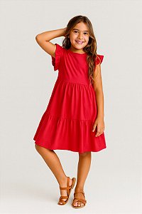 Vestido Infantil da Bee Loop Soltinho Liso Manga