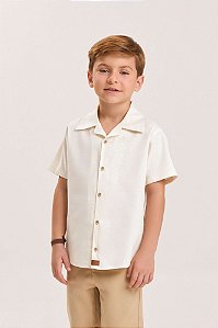 Camisa Social Infantil Masculina Linho Misto