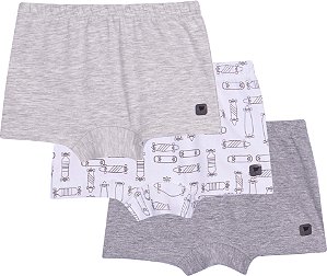 Cueca Infantil Boxer Kit 3 Algodão Skate