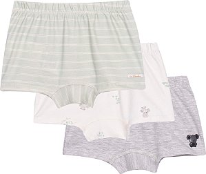 Kit Cueca Infantil Boxer 3 Peças 100% Algodão