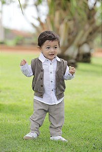 Conjunto Bebê Menino Social com Colete D Tuia