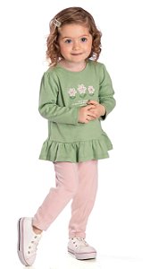 Conjunto Infantil Feminino Nini Bambini com Calça