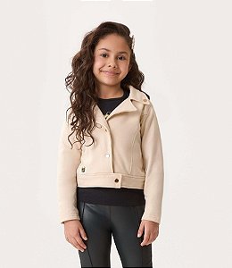 Jaqueta Infantil Feminina Moletom Bege