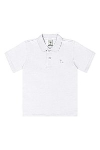 Polo Infantil Masculina Branca Algodão