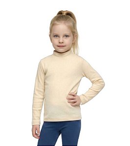 Blusa Infantil Feminina Gola Alta Bege