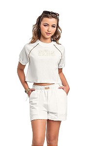 Conjunto Juvenil Feminino Gloss Off White
