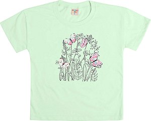 Blusa Infantil Feminina Verde Água T-Shirt