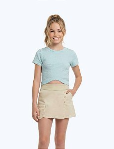 Conjunto Juvenil Dila Saia Shorts Bege
