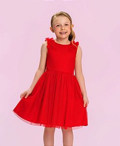 Vestido Festa Infantil Vermelho Mon Sucré