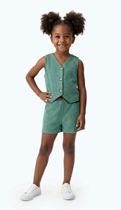 Conjunto Infantil Feminino com Colete Malha
