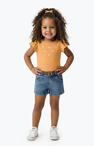 Conjunto Infantil Feminino Dila com Shorts Jeans
