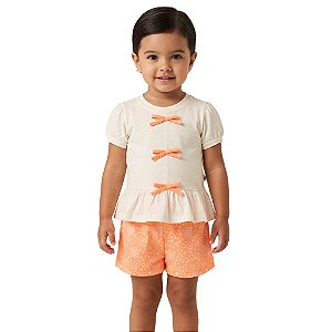 Conjunto Menina Bata e Shorts Nini Bambini