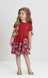 Vestido Infantil Vermelho com Bolsa Up Baby