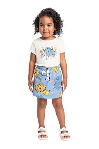 Conjunto Infantil Feminino Blusa e Saia Shorts