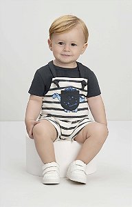 Jardineira Bebê Menino Molinha Quimby