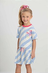 Conjunto Infantil Saia e Blusa Três E Já