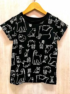 Blusa Infantil de Manga Curta Preta da Ever.Be
