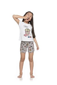 Pijama Infantil Mãe e Filha com Estampa de Pipoca da Quimby