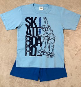 Pijama Infantil de Menino com Camiseta estampa de Skake da Duzizo