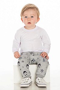 Calça de Bebê de Moletom com Estampa de Neve da Duzizo