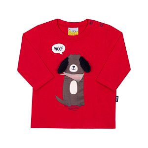 Camiseta Infantil de Manga Longa de Cachorrinhos da Nini & Bambini