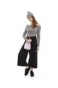 Blusa Infantil Mescla de Manga Longa estilo Cropped da Gloss