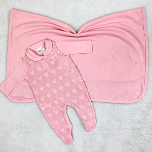 Kit de Maternidade Rosa Bebê de Coração da Noruega Tam P