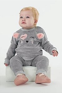 Conjunto de Frio Infantil Mescla de Plush da Up Baby Tamanho 1