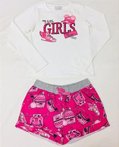 Conjunto Infantil com Shorts Pink da Momi
