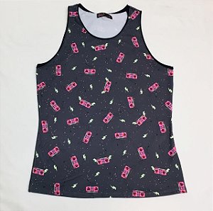 Blusa Juvenil Sem Manga Estampada em Cotton da Gloss