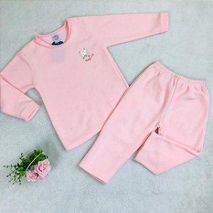 Pijama Infantil Cores Diferentes Calça Plush da Piu Piu