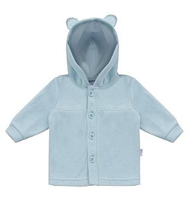 Casaco de Bebê Azul Soft Capuz Orelhinhas da Piu Piu