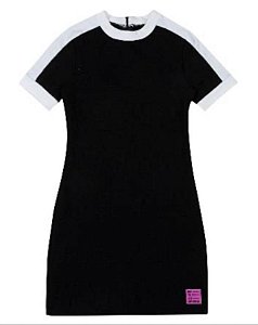 Vestido Juvenil Manga Curta Sporty Jaquard Letras da Authoria