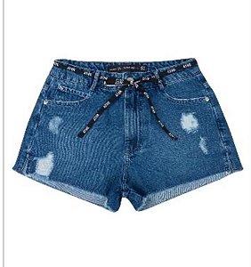 Shorts Juvenil Jeans Rasgado Cadarço da Authoria