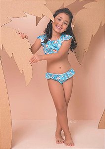 Biquíni Infantil Feminino Azul Fundo do Mar da Pupi