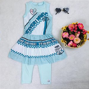 Conjunto Infantil de Vestido e Legging da Animê