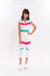 Conjunto Juvenil com Jaqueta Listras Neon Capuz da BobbyLulu