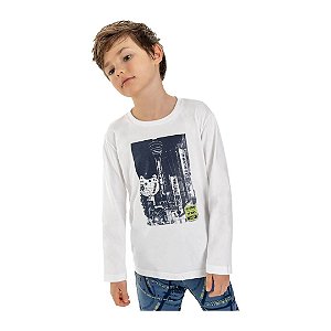 Camiseta Infantil e Juvenil Manga Longa em Meia Malha da Quimby