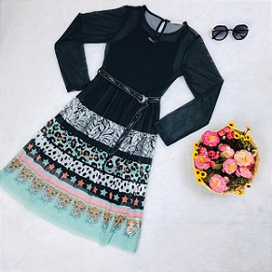 Vestido Infantil Arrumadinho em Tule de Malha da Petit Cherie