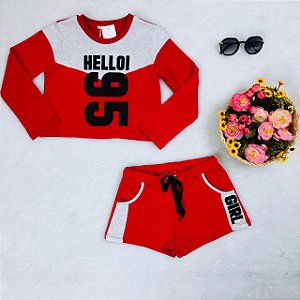 Conjunto Infantil de Frio Vermelho Blusão Molecotton da Petit Cherie