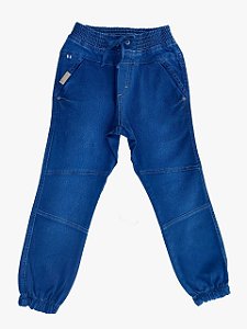 Calça Jeans Infantil Masculina em Molecotton com Elástico na Cintura da Pullga Jeans