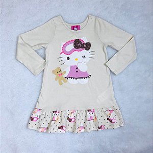 Camisola Infantil Manga Longa Bege da Hello Kitty Tamanho 1